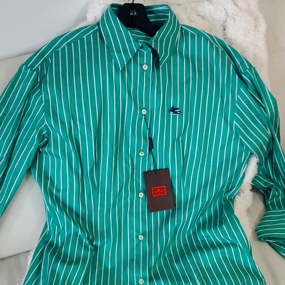 Etro Milano mini shirt dress size 46 green